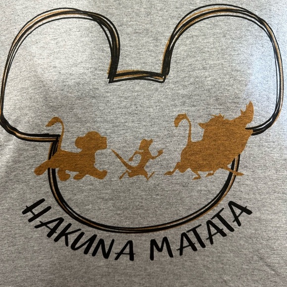Disney Gray Hakuna Matata Unisex T-Shirt XL - Picture 3 of 3